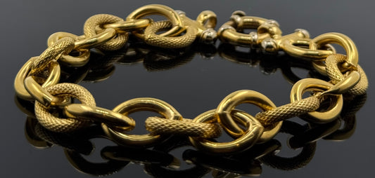 18k Solid Gold Ladies Simple Bracelet GB284