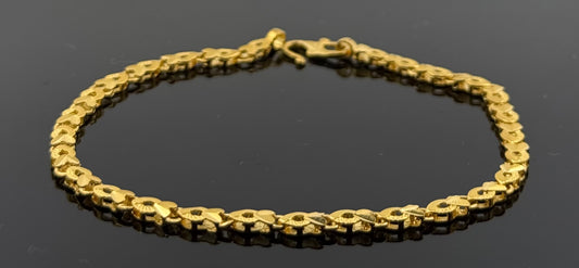 22k Solid Gold Ladies Simple Bracelet GB288