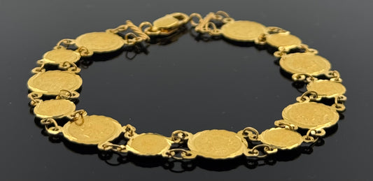 22k Solid Gold Ladies Simple Bracelet GB311