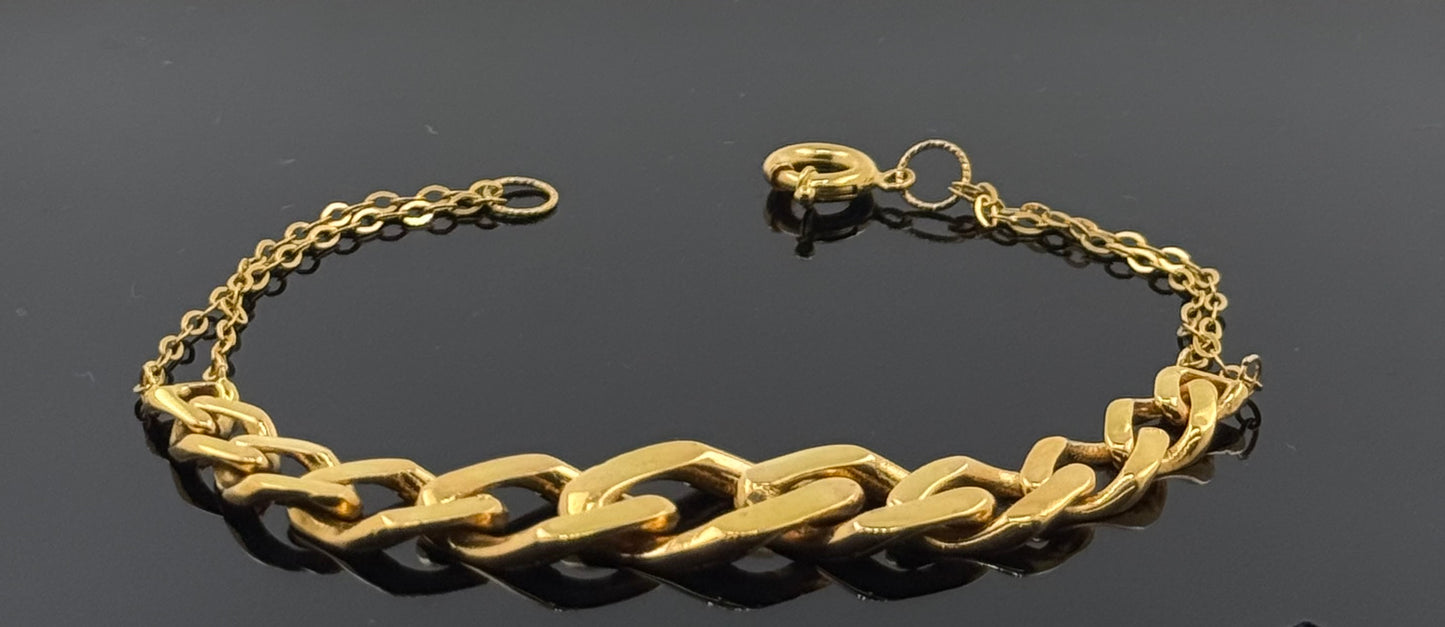 21k Solid Gold Ladies Simple Bracelet GB319