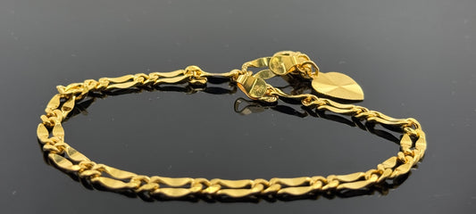 22k Solid Gold Ladies Simple Bracelet GB32
