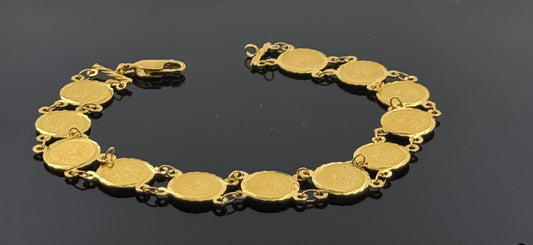 22k Solid Gold Ladies Simple Bracelet GB323