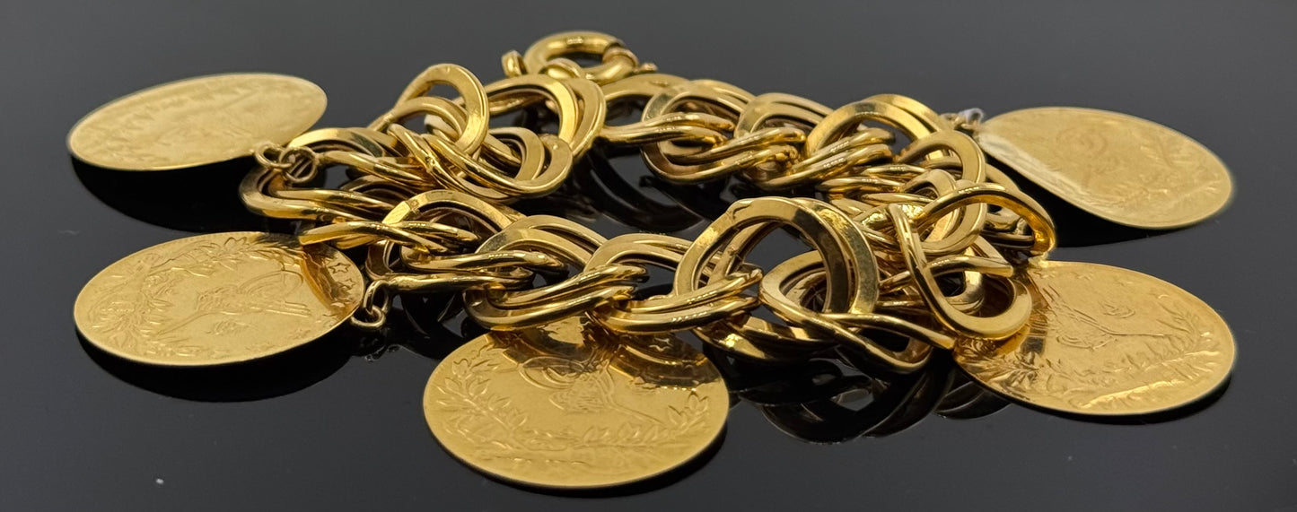 21k Solid Gold Ladies Simple Bracelet GB330
