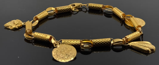 21k Solid Gold Ladies Simple Bracelet GB331