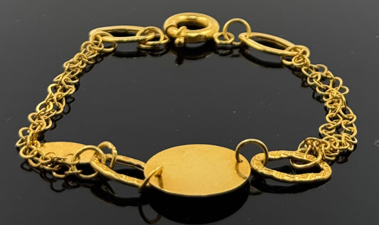 21k Solid Gold Ladies Simple Bracelet GB332