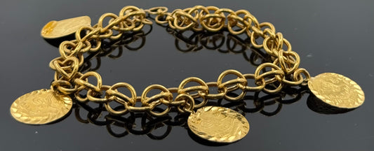 21k Solid Gold Ladies Simple Bracelet GB330