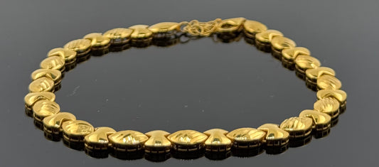 22k Solid Gold Ladies Simple Bracelet GB338