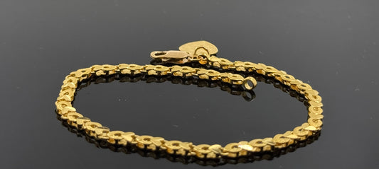 22k Solid Gold Ladies Simple Bracelet GB34