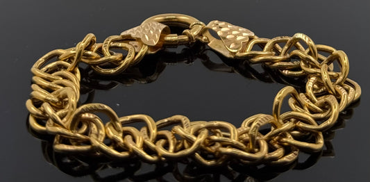 21k Solid Gold Ladies Simple Bracelet GB346
