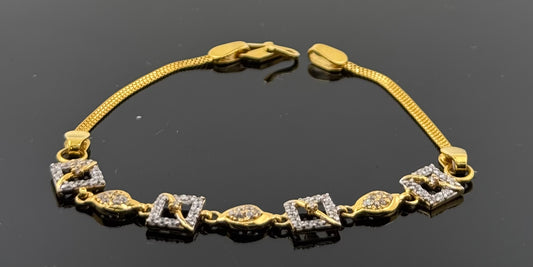 22k Solid Gold Ladies Simple Bracelet GB351