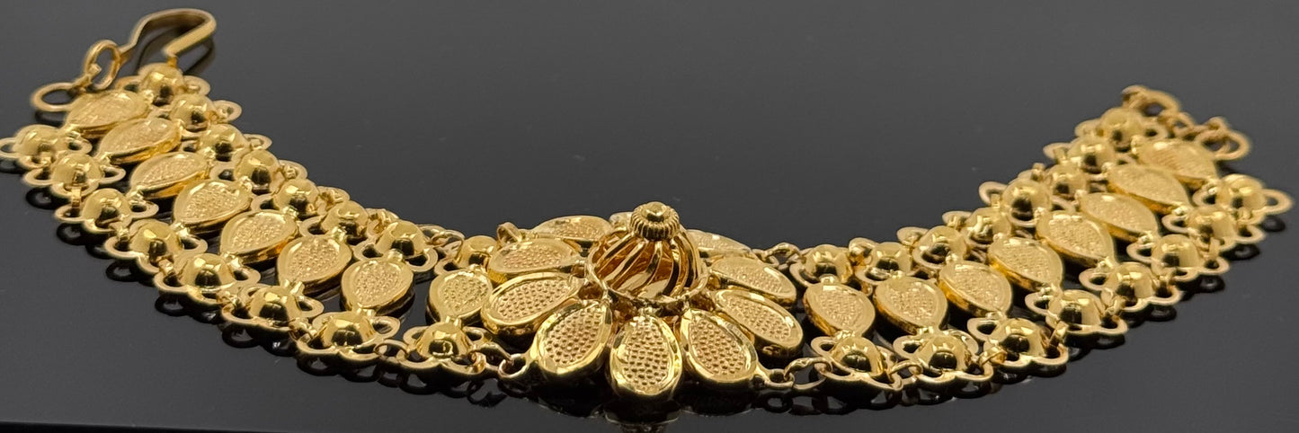 21k Solid Gold Ladies Simple Bracelet GB352