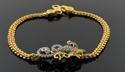 22k Solid Gold Ladies Simple Bracelet GB357