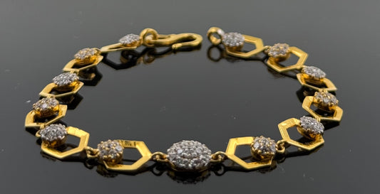 22k Solid Gold Ladies Simple Bracelet GB360