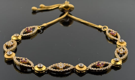 22k Solid Gold Ladies Simple Bracelet GB361