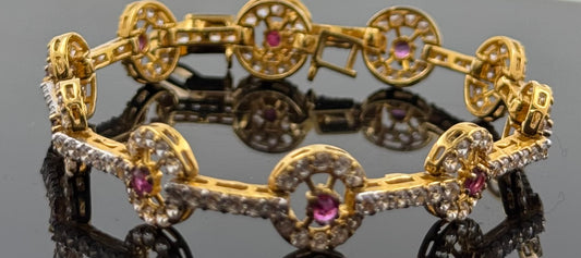 22k Solid Gold Ladies Simple Bracelet GB362