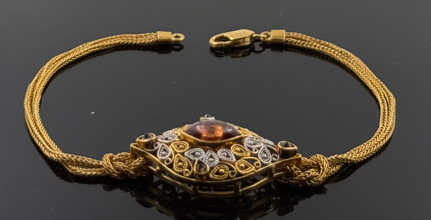 22k Solid Gold Ladies Simple Bracelet GB365