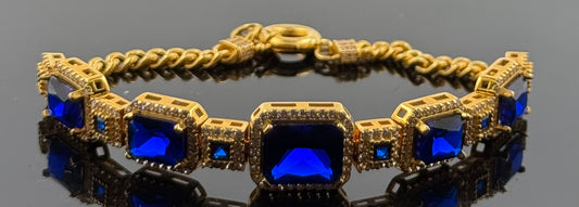 21k Solid Gold Ladies Simple Bracelet GB366
