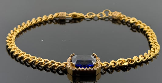 21k Solid Gold Ladies Simple Bracelet GB368