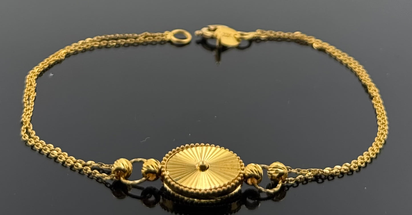 22k Solid Gold Ladies Simple Bracelet GB373