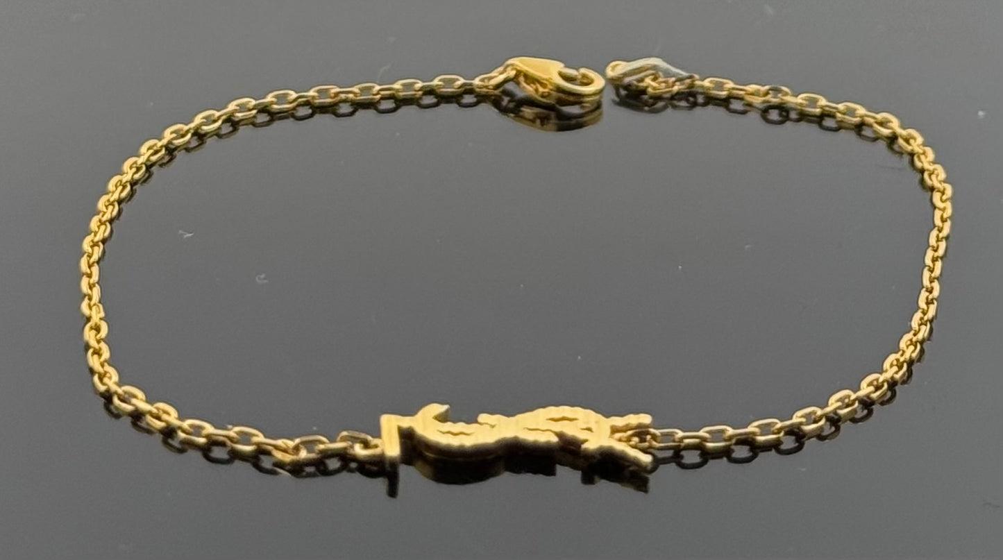 22k Solid Gold Ladies Simple Bracelet GB383