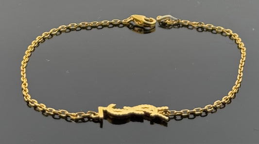22k Solid Gold Ladies Simple Bracelet GB383
