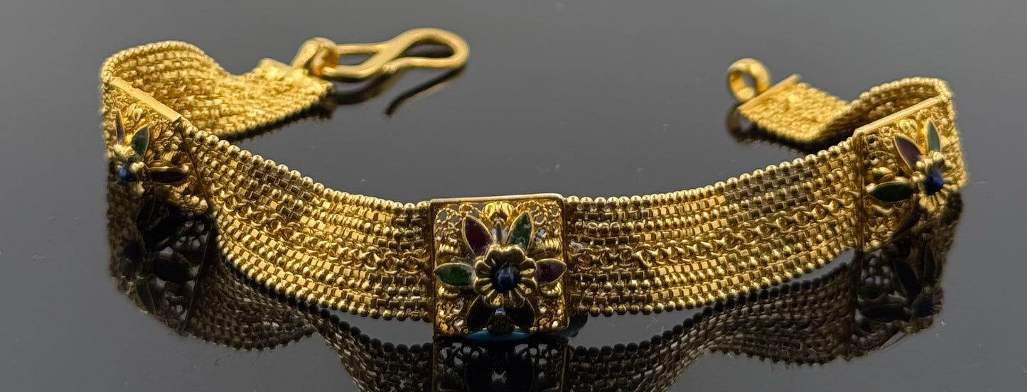 22k Solid Gold Ladies Simple Bracelet GB400