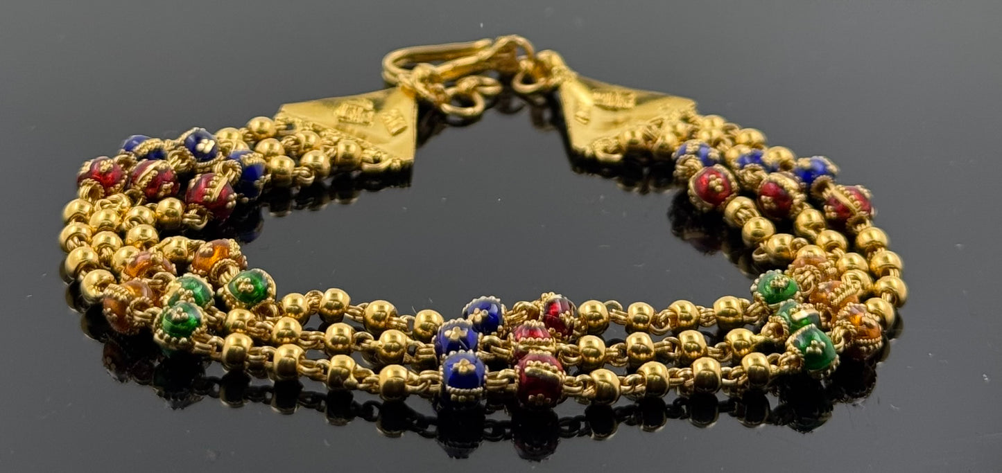 22k Solid Gold Ladies Simple Bracelet GB402