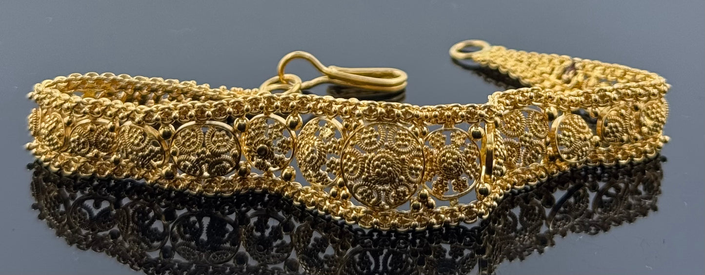 22k Solid Gold Ladies Simple Bracelet GB403