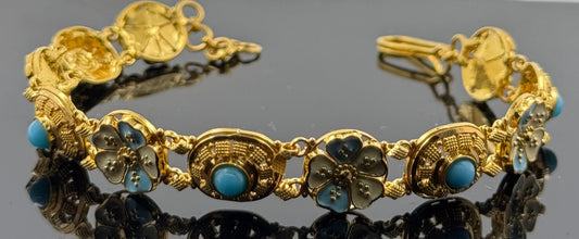 21k Solid Gold Ladies Simple Bracelet GB405
