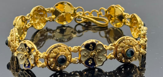21k Solid Gold Ladies Simple Bracelet GB406