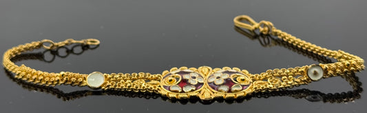 21k Solid Gold Ladies Simple Bracelet GB408