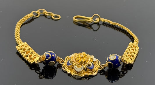 21k Solid Gold Ladies Simple Bracelet GB409