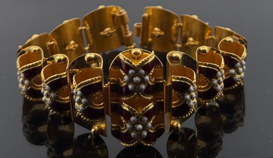 21k Solid Gold Ladies Simple Bracelet GB411