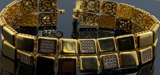 21k Solid Gold Ladies Simple Bracelet GB419