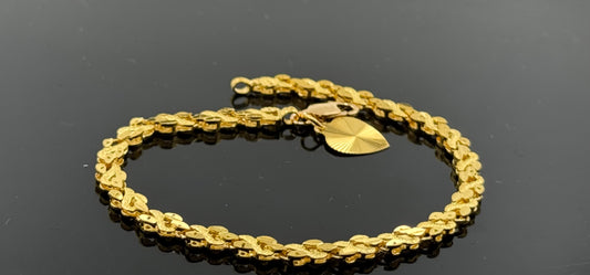 22k Solid Gold Ladies Simple Bracelet GB63