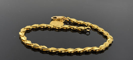 22k Solid Gold Ladies Simple Bracelet GB44