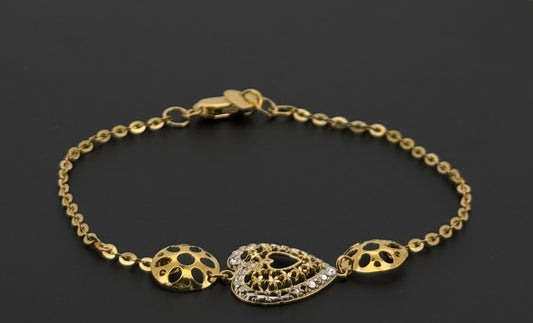 22k Solid Gold Ladies Simple Bracelet GB493