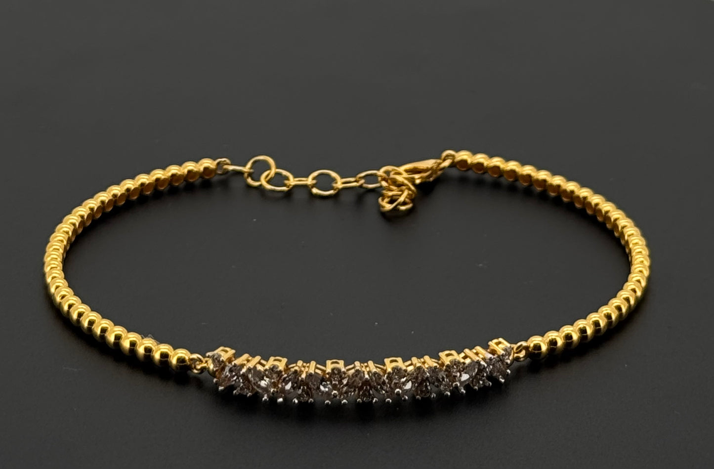 22k Solid Gold Ladies Simple Bracelet GB508