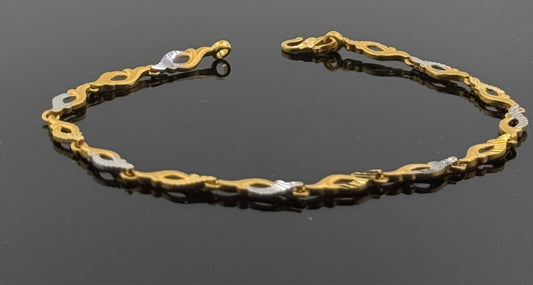 22k Solid Gold Ladies Simple Bracelet GB61