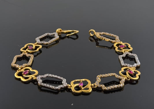 22k Solid Gold Ladies Simple Bracelet GB69