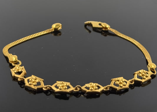 22k Solid Gold Ladies Simple Bracelet GB75