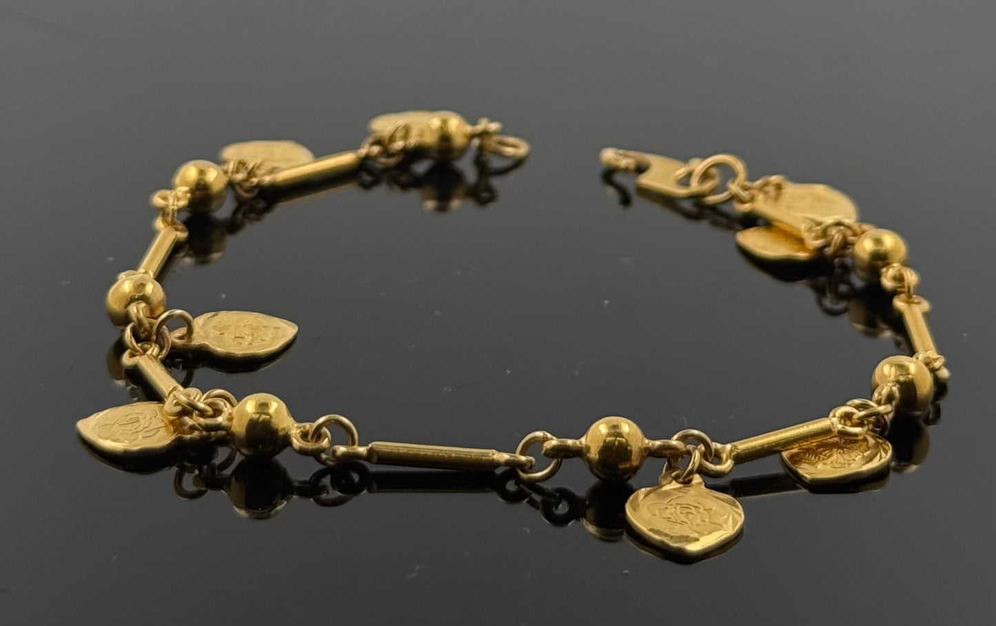 21k Solid Gold Ladies Simple Bracelet GB77