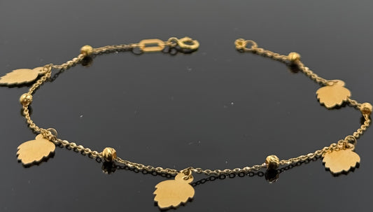 21k Solid Gold Ladies Simple Bracelet GB90
