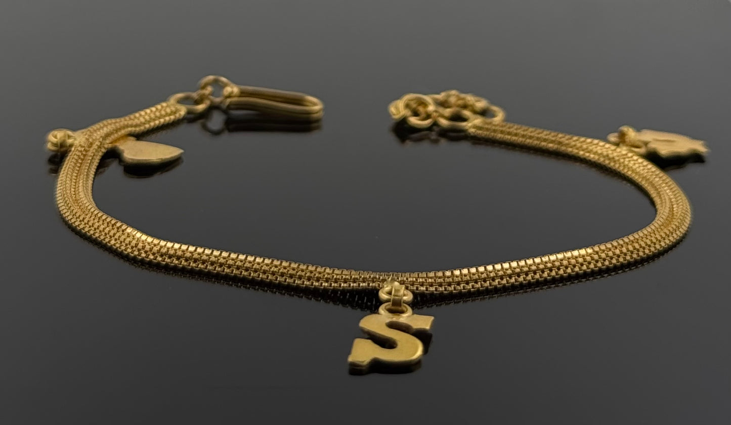 22k Solid Gold Ladies Simple Bracelet GB94