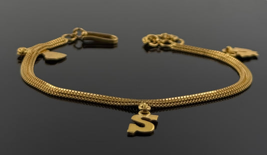 22k Solid Gold Ladies Simple Bracelet GB94