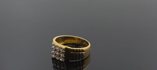 22k Elegant Men  Signet Ring With Stones gr1272