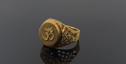 22k Elegant Men Hindu Om Ring gr1281