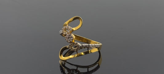 22k Solid Gold Ladies Simple Ring GR1325