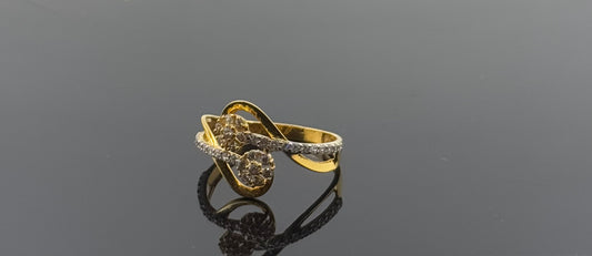 22k Solid Gold Ladies Simple Ring GR1337