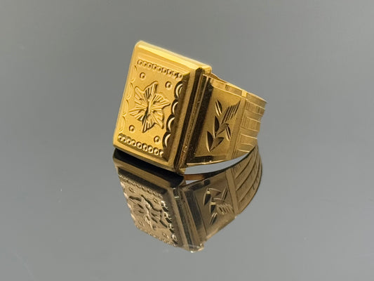 22k Solid Gold Men Simple Ring GR1343